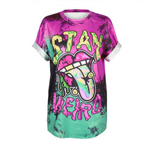 Summer Cute monster print T shirts for women casual O-neck Hip-hop graffiti Tops Tees Short sleeves plus size female T-shirt-Women