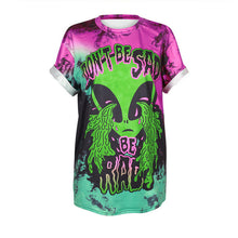 Summer Cute monster print T shirts for women casual O-neck Hip-hop graffiti Tops Tees Short sleeves plus size female T-shirt-Women
