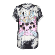 Summer Cute monster print T shirts for women casual O-neck Hip-hop graffiti Tops Tees Short sleeves plus size female T-shirt-Women