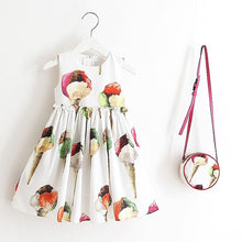 Girls Dress with Bag 2017 Brand Toddler Girl Summer Clothes Kids Costumes Floral Print Robe Princesse Fille Children Dress Kids
