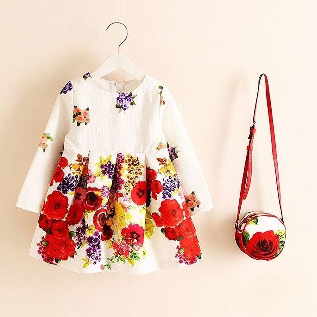 Girls Dress Kinderkleding Meisjes 2017 Spring Brand Children Costume for Kids Dresses Clothes Character Princess Dress with Bag
kids