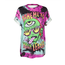 Summer Cute monster print T shirts for women casual O-neck Hip-hop graffiti Tops Tees Short sleeves plus size female T-shirt-Women