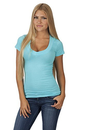 Hollywood Star Fashion Women's Deep V-Neck Short-Sleeve Shirt
women