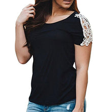 Lisingtool Women's Lace Short Sleeve T-Shirt Tee Blouse Casual Tops
women