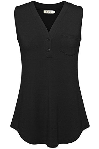 Bepei Womens Sleeveless Shirts Summer Tops Casual Tanks V Neck Office Wear
women