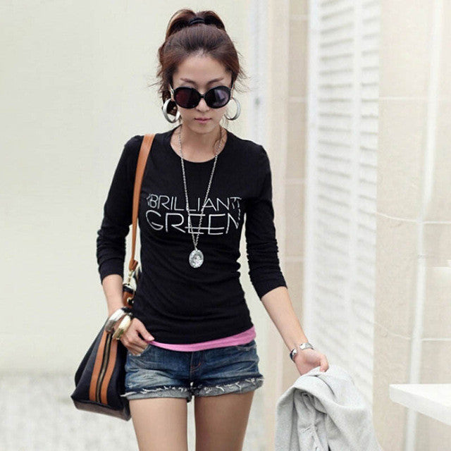 2017 Summer Casual Women T Shirt Women Tops Long Sleeve O Neck Bottoming Party Clothing  Ropa Mujer Plus Size-women