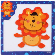 montessori Wooden Toys for Children 3D Magnetic Puzzles Tiger/Bear/Frog Cartoon Animals kids toys Tangram Child christmas Gift
kids