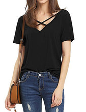 Haola Women's Summer Cross Front Tops Deep V Neck Casual Teen Girls Tees T Shirts
women