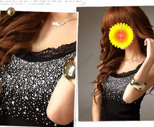 Girl Women's Rhinestone Sequin Lace Tank Top Sling Camisole Cami Vest Slim
women