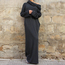 Preself Off Shoulder Maxi Dresses Hooded Wrap Dress  Shirt Long Sleeve Casual Fashion Women 2017 Army Green Black Autumn Winter
women