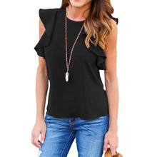 Wonder Woman Summer T-Shirt Top Ruffle Sleeveless Chiffon Shirts Blusa Tunic Cheap Clothes China 2017 Fashion Women Tops LJ9123Z
women