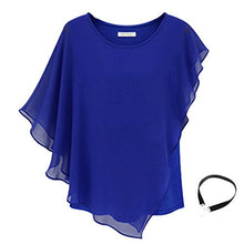 Fashion Story Women Casual T-shirt Short Sleeve Chiffon Top Crew Loose Blouse Bat Sleeve
women