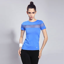 Summer Style Fitness Women Sports T-shirt Running Short Sleeve Quick Dry Breathable Gym Sexy Hollow Nylon Sportswear Tops
women