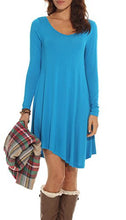 POSESHE Women's Long Sleeve Casual Loose T-Shirt Dress
women