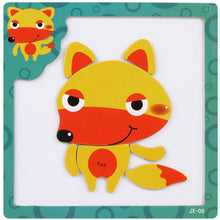 montessori Wooden Toys for Children 3D Magnetic Puzzles Tiger/Bear/Frog Cartoon Animals kids toys Tangram Child christmas Gift
kids