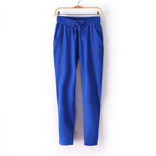 Hot Sale Casual Women Chiffon Pants Elastic Waist Solid Color Office OL Pants Summer Slim Lady Pants  AB17
women