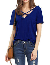Haola Women's Summer Cross Front Tops Deep V Neck Casual Teen Girls Tees T Shirts
women