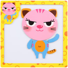 montessori Wooden Toys for Children 3D Magnetic Puzzles Tiger/Bear/Frog Cartoon Animals kids toys Tangram Child christmas Gift
kids