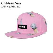 New Fastion Fruit pattern Snapback Caps Adult & Kids Hat Caps Children Baseball Caps For Boys Girls Sun Hip Hop Summer Hat
kids
