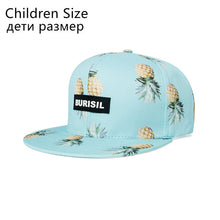 New Fastion Fruit pattern Snapback Caps Adult & Kids Hat Caps Children Baseball Caps For Boys Girls Sun Hip Hop Summer Hat
kids