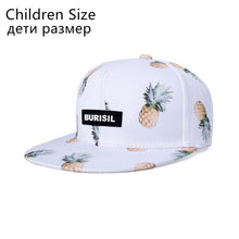 New Fastion Fruit pattern Snapback Caps Adult & Kids Hat Caps Children Baseball Caps For Boys Girls Sun Hip Hop Summer Hat
kids