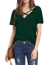 Haola Women's Summer Cross Front Tops Deep V Neck Casual Teen Girls Tees T Shirts
women