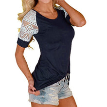 Lisingtool Women's Lace Short Sleeve T-Shirt Tee Blouse Casual Tops
women