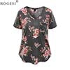 2017 Fashion T-shirts Women Tops Crop Top T Shirt Women Top Tees Flower Clothing Female Tumblr Blusa Clothes V-Neck
women