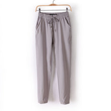 Hot Sale Casual Women Chiffon Pants Elastic Waist Solid Color Office OL Pants Summer Slim Lady Pants  AB17
women