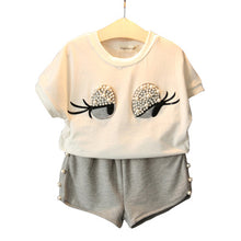 Humor Bear Girls Clothing Set Pearl Girls Clothes Set Lovely Long Eyelashes Toddler Girl tops + Pants Girls Suit Kids Clothes
kids
