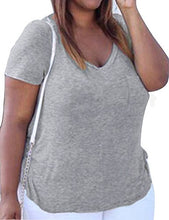 Allegrace Womens Casual Scoop Collar Plus Size T Shirts Summer Tops Tee
women