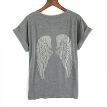 2017 Punk Rock T shirt Women Wing Sequins Sequined T-shirt Women Top Tee Shirt Femme Tops Tees Woman Free Shipping Bat Sleeve
women