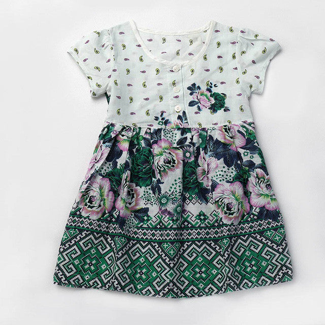 Kids Dress Toddler Clothing Tutu Robes Filles Girls Dresses Summer 2017 Children Clothes Peacock Green/Burgundy MFS-Q8002-KIDS