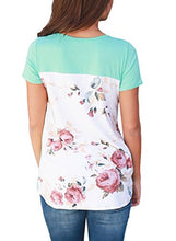 HOTAPEI Women Casual Floral Print Back Short Sleeve Criss Cross V Neck Blouse Tops
women