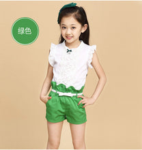 Baby Girls Clothes New Summer Fashion Girl Lace Shirt + Shorts Suit Is Suitable For Kids Child Clothing 5 To 13 Years Old-kids