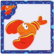 montessori Wooden Toys for Children 3D Magnetic Puzzles Tiger/Bear/Frog Cartoon Animals kids toys Tangram Child christmas Gift
kids