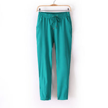 Hot Sale Casual Women Chiffon Pants Elastic Waist Solid Color Office OL Pants Summer Slim Lady Pants  AB17
women