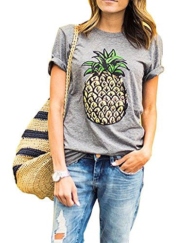 Haola Women's Summer Street Printed Tops Funny Juniors T Shirt Short Sleeve Tees
women