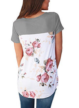 HOTAPEI Women Casual Floral Print Back Short Sleeve Criss Cross V Neck Blouse Tops
women