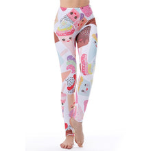 KYKU Brand Unicorn Leggings Women Leggins Fitness Legging Sexy Pants High Waist Push Up Shiny 3d Printed Rainbow Star Cat Donuts- Women