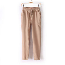 Hot Sale Casual Women Chiffon Pants Elastic Waist Solid Color Office OL Pants Summer Slim Lady Pants  AB17
women