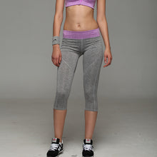 Fashion Women's Fitness Capris Pants Slim Leggings Reflective stripe Skinny Breathable Quick Dry Trousers Zipper Pocket 1025
women