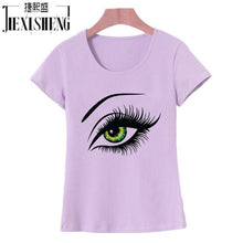 2017 Summer T shirt Women Tops Tees Short Sleeve Cotton Big Eyes Print Tshirt Funny T-shirt Woman Clothes Plus Size-women