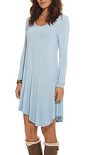 POSESHE Women's Long Sleeve Casual Loose T-Shirt Dress
women