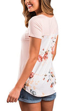 HOTAPEI Women Casual Floral Print Back Short Sleeve Criss Cross V Neck Blouse Tops
women
