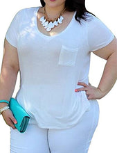 Allegrace Womens Casual Scoop Collar Plus Size T Shirts Summer Tops Tee
women