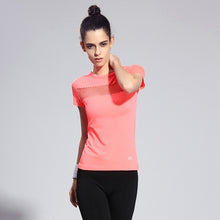 Summer Style Fitness Women Sports T-shirt Running Short Sleeve Quick Dry Breathable Gym Sexy Hollow Nylon Sportswear Tops
women