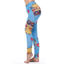 KYKU Brand Unicorn Leggings Women Leggins Fitness Legging Sexy Pants High Waist Push Up Shiny 3d Printed Rainbow Star Cat Donuts- Women