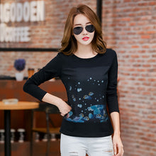 Graphic Tees Women Clothes 2017 Casual Print T-Shirt Korean Long Sleeve Tshirt Cotton Plus Size Womens Clothing Vetement Femme
women