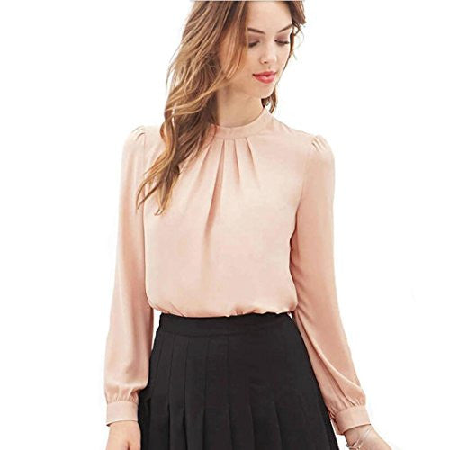 FAPIZI ♥ Women Blouse ♥ Women Summer Fold Casual Chiffon Long Sleeve Shirt Tops Blouse
women